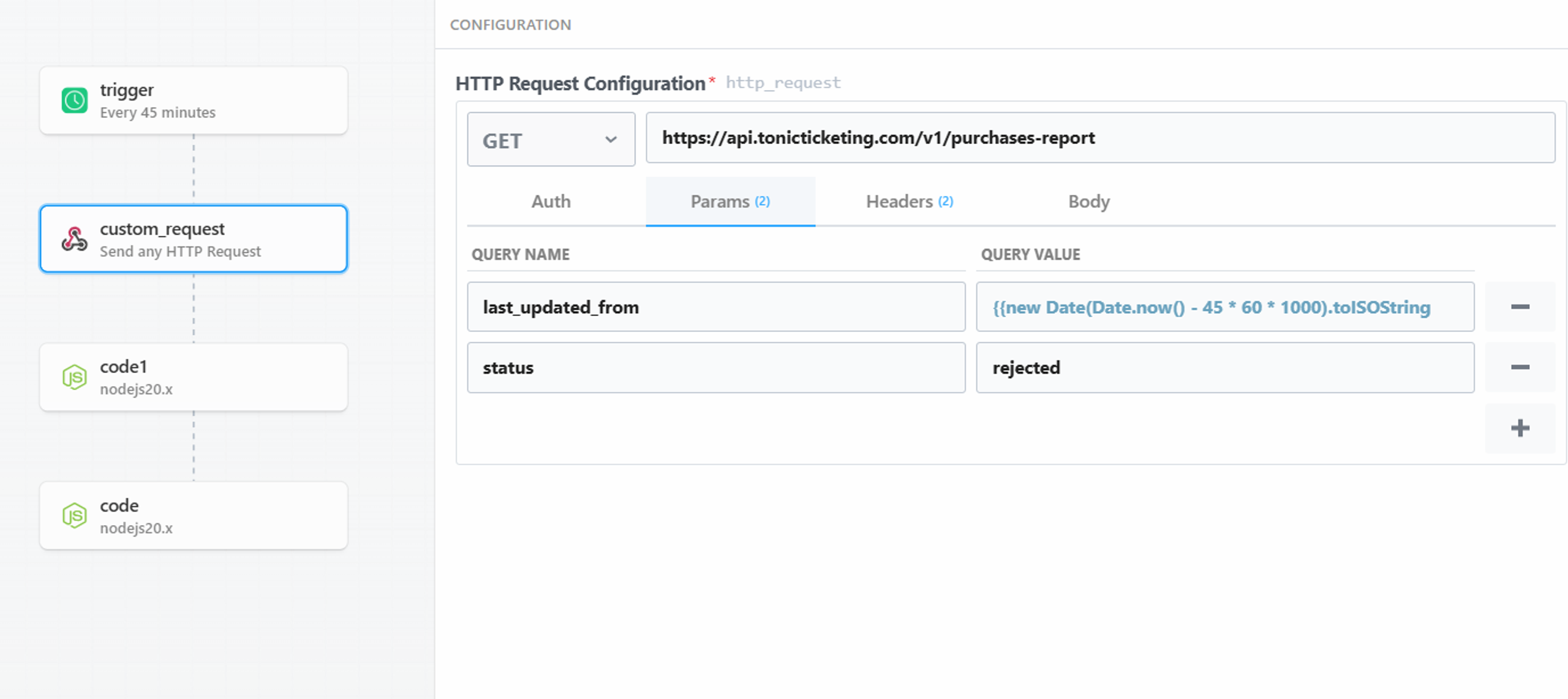Refunded orders automation — API request