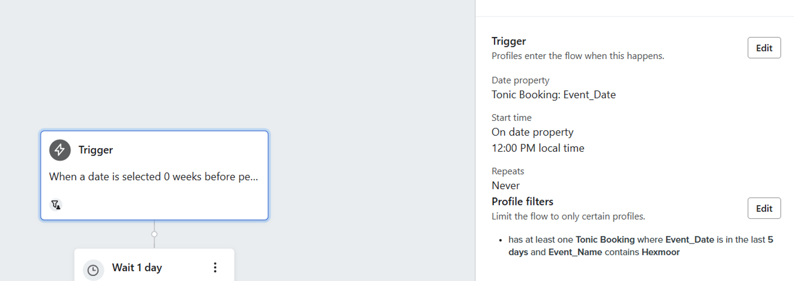 Attendance-day trigger setup