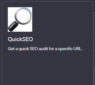 ChatGPT plugin: QuickSEO