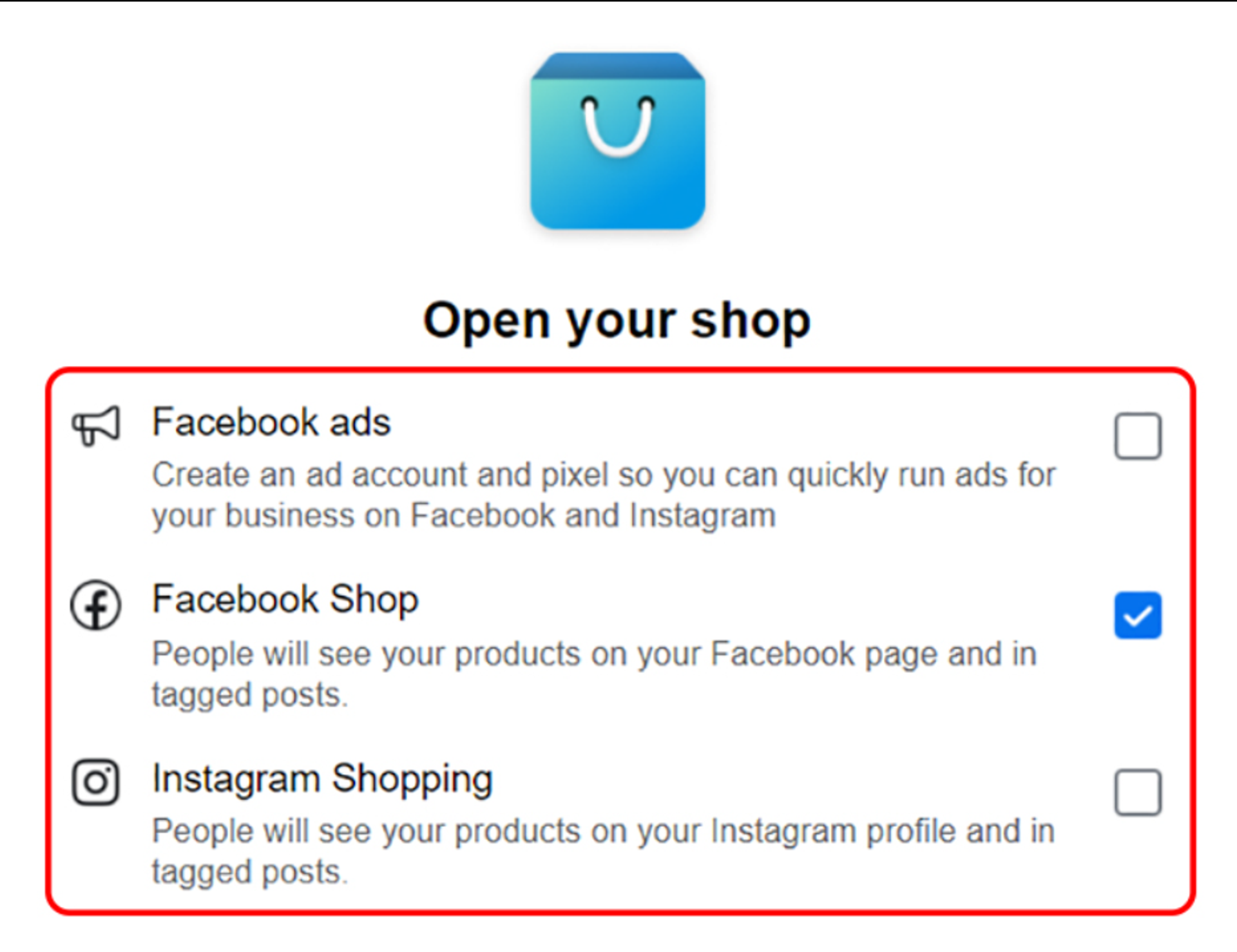 Facebook shop