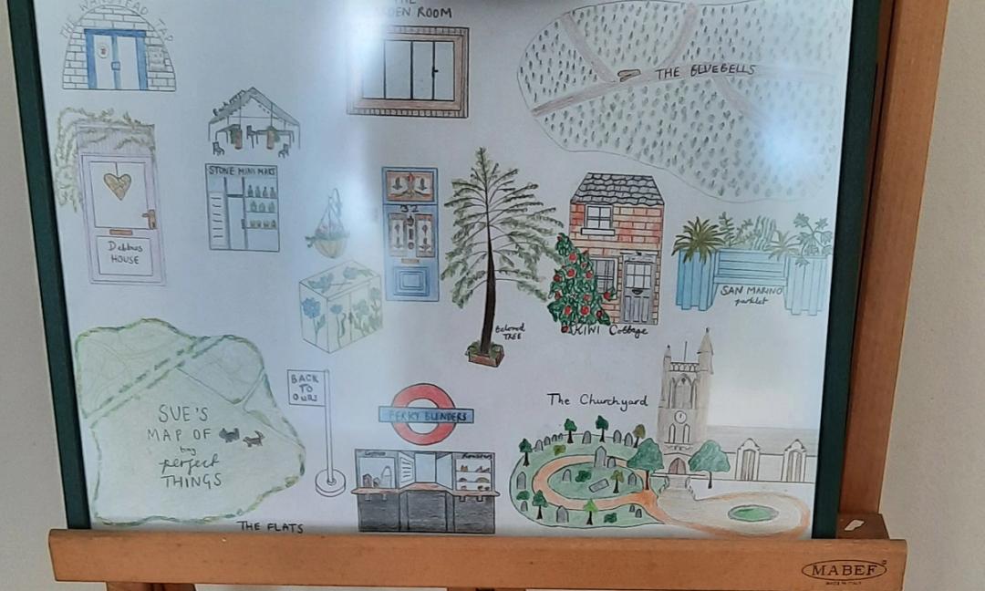 Map of Tiny Perfect Things at Window display