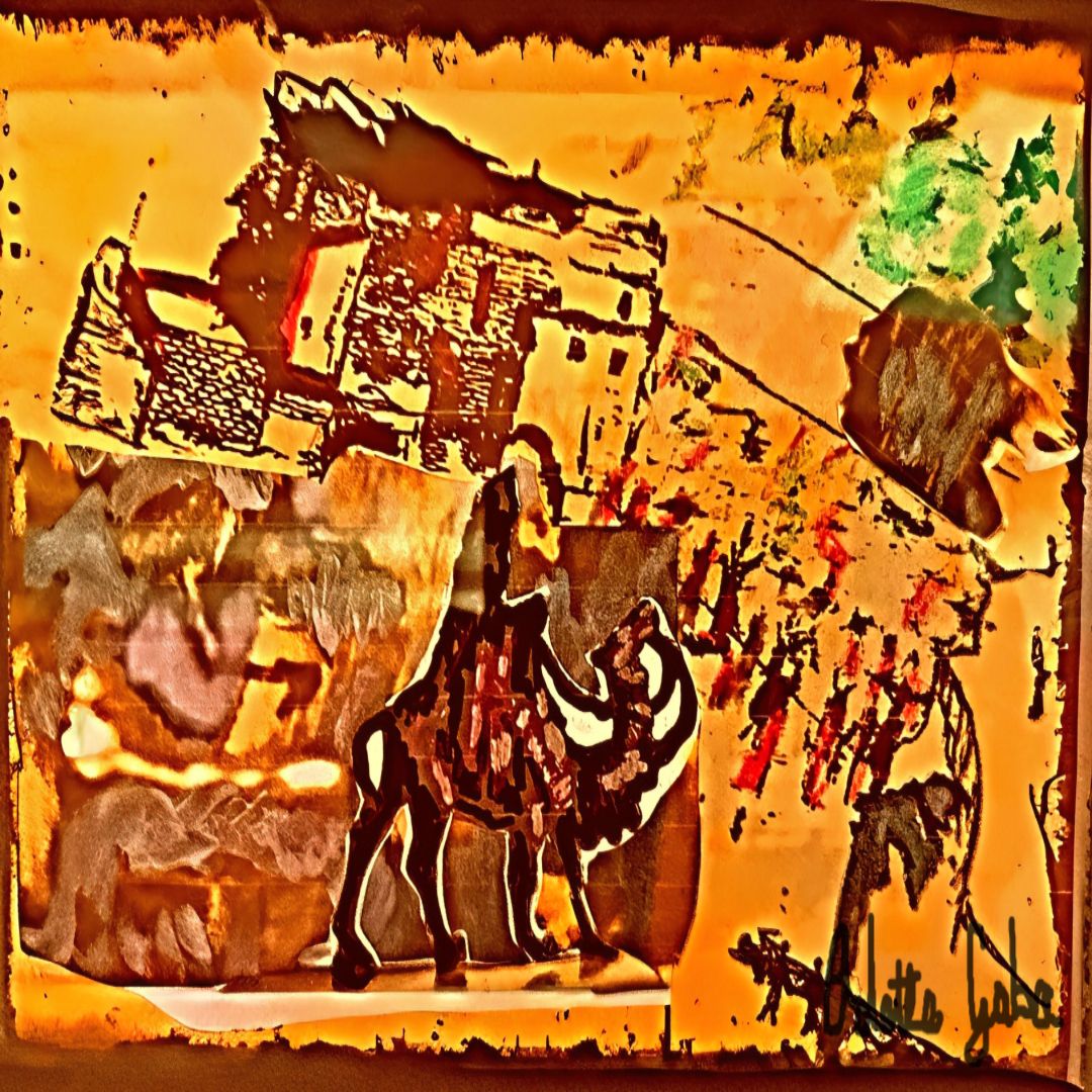 Odette Gaba “Camels Hooves Clunk At The Wall” May 16th 2025 copyright. When camels clunked noisily up to the gates of the Western Wall Jerusalem, only they broke the peaceful ecumenical serenity.