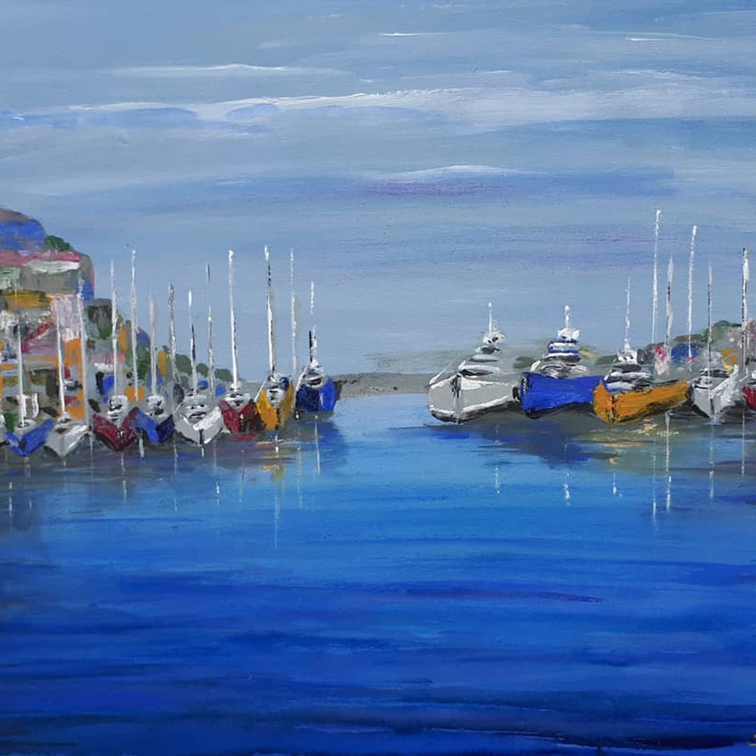 Acrylic landscape painting on stretched canvas
