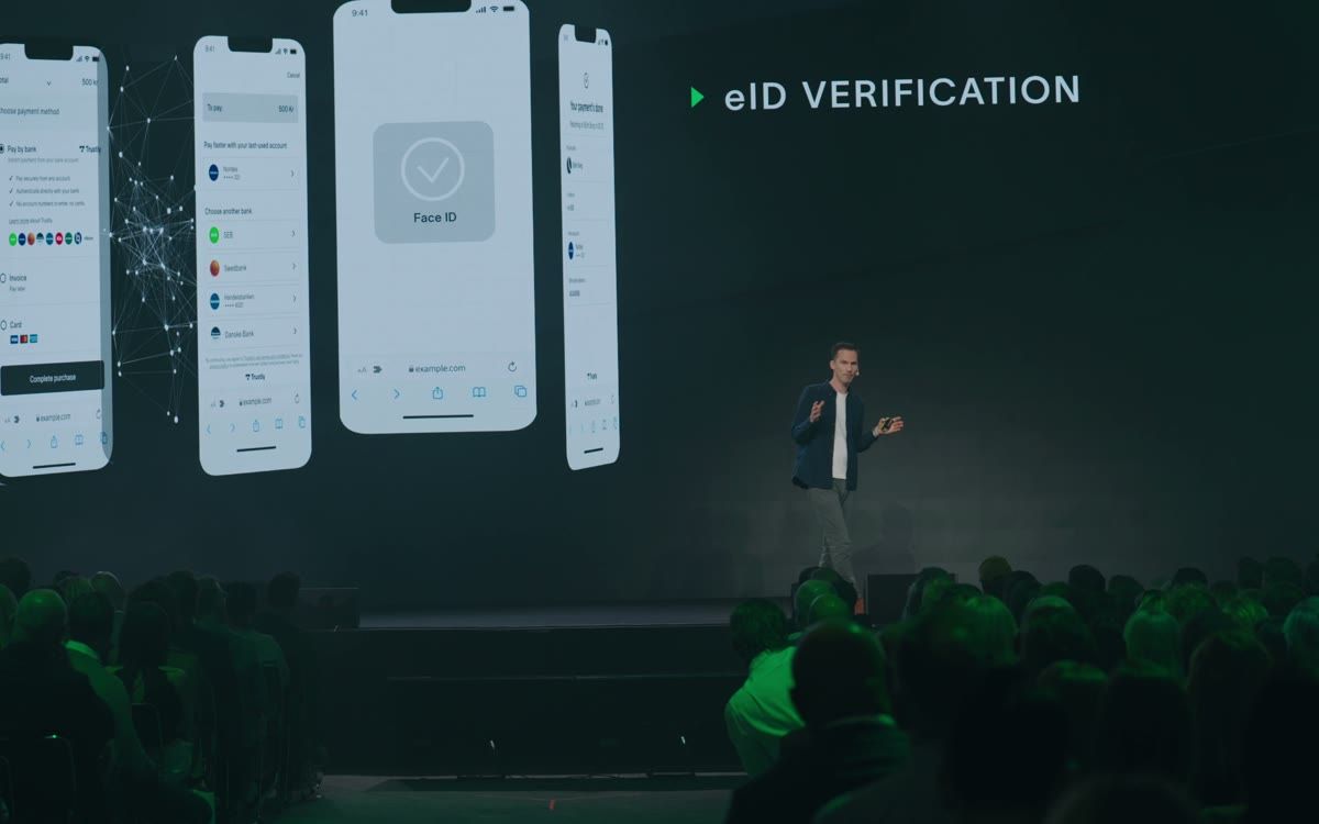 Scen med eID-presentation på Trustly-event