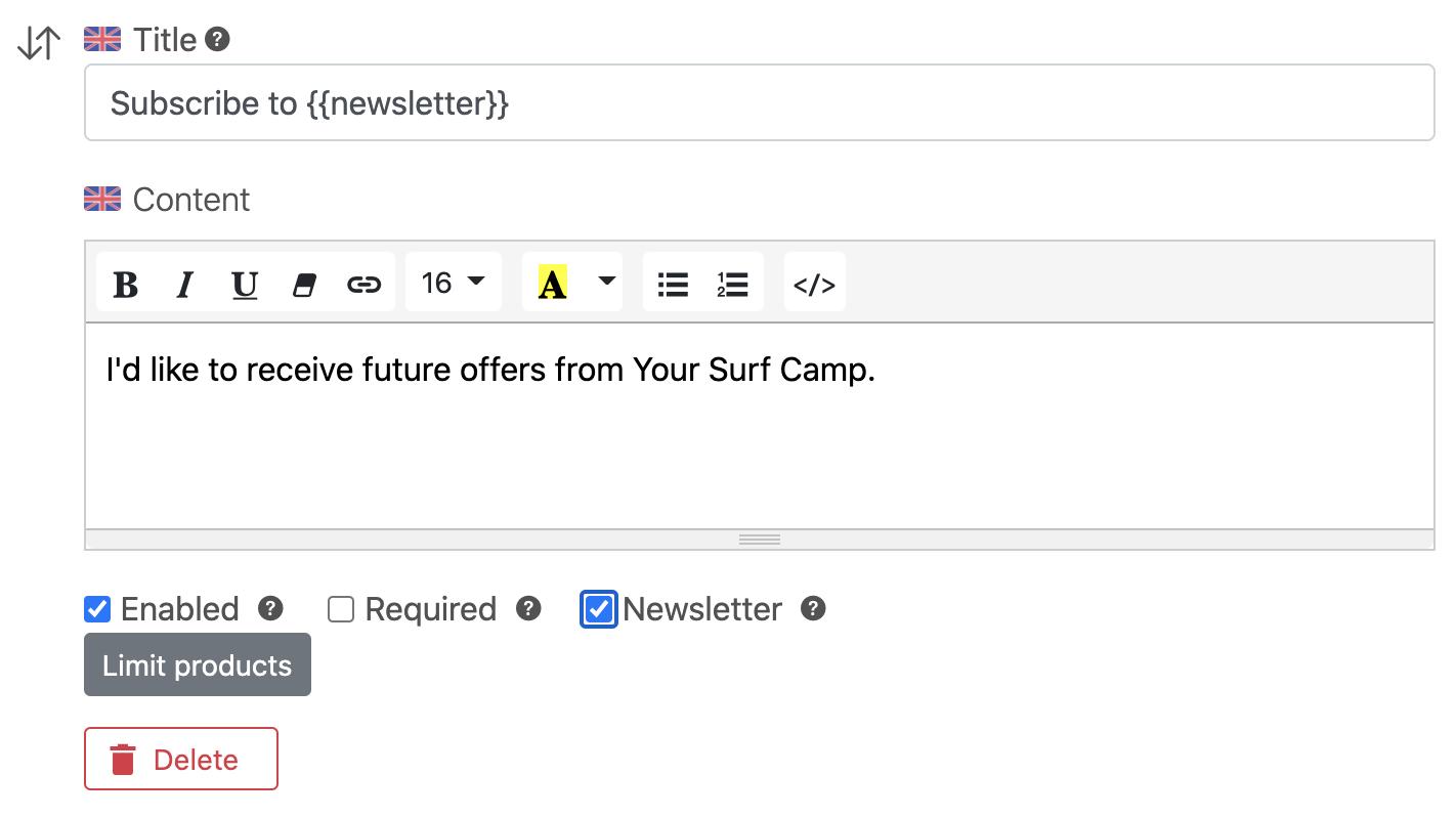 Suggest a newsletter opt-in in your welcome home email