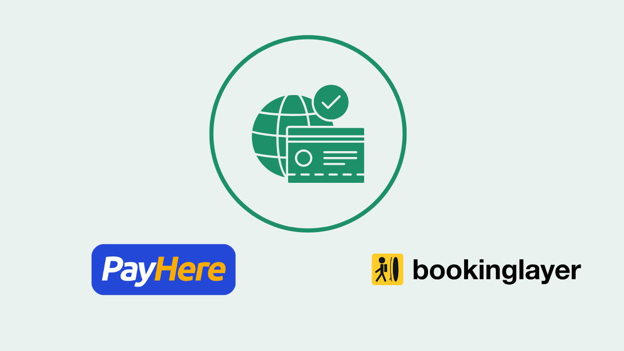 A graphic showing PayHere and Bookinglayer logos