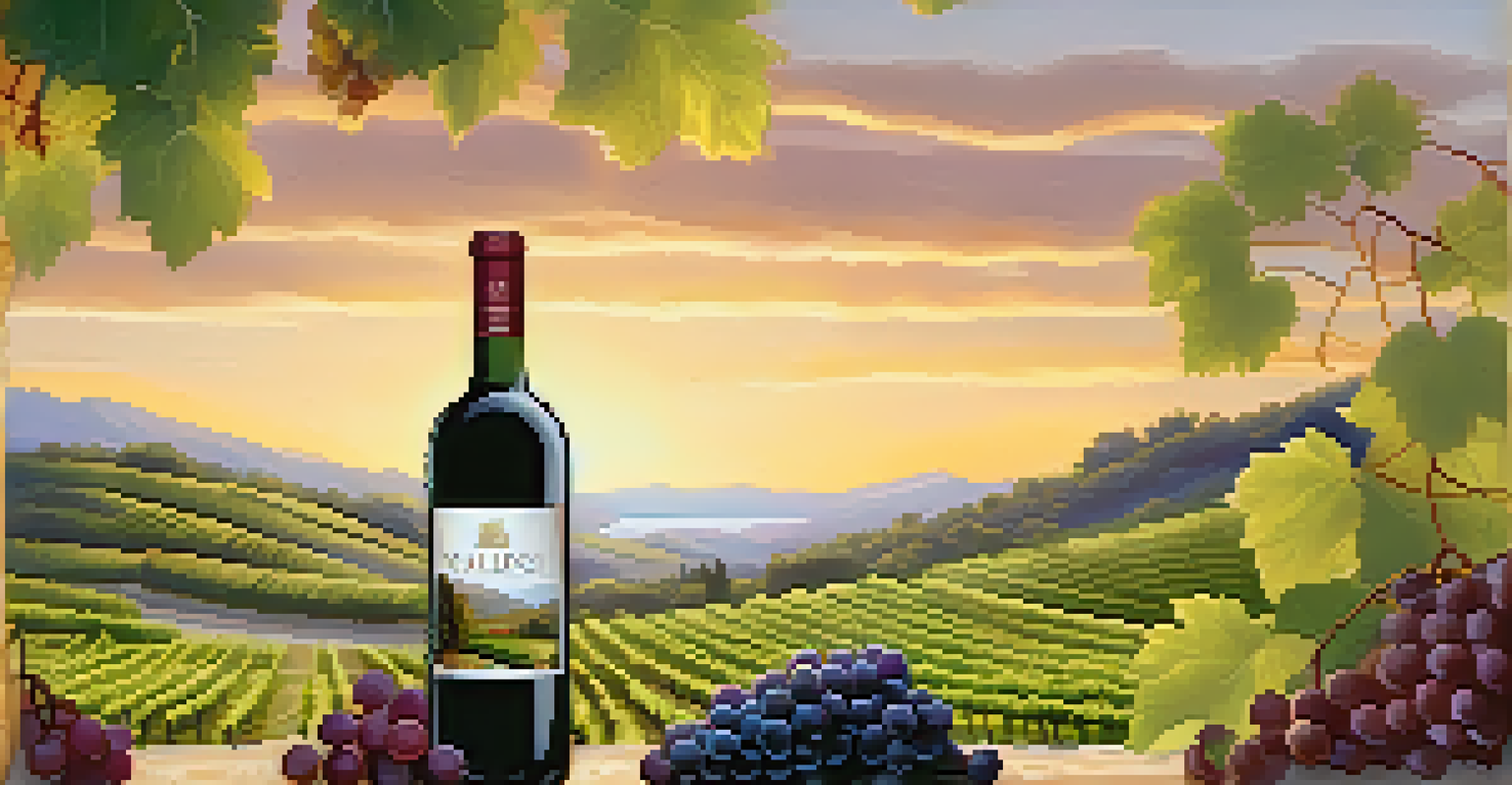 A close-up of a Malibu Family Wines bottle with grapes in the background.