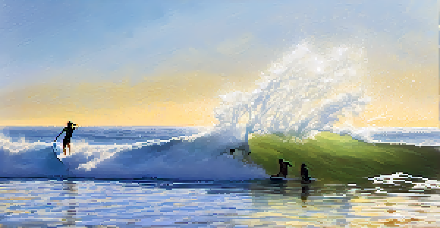 A surfer catching a wave at Malibu Point during a competition with spectators in the background.