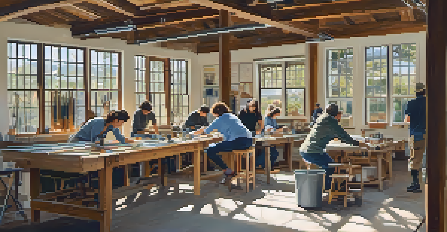 Community members participating in a DIY restoration workshop organized by the Malibu Historic Preservation Society, surrounded by tools and materials.