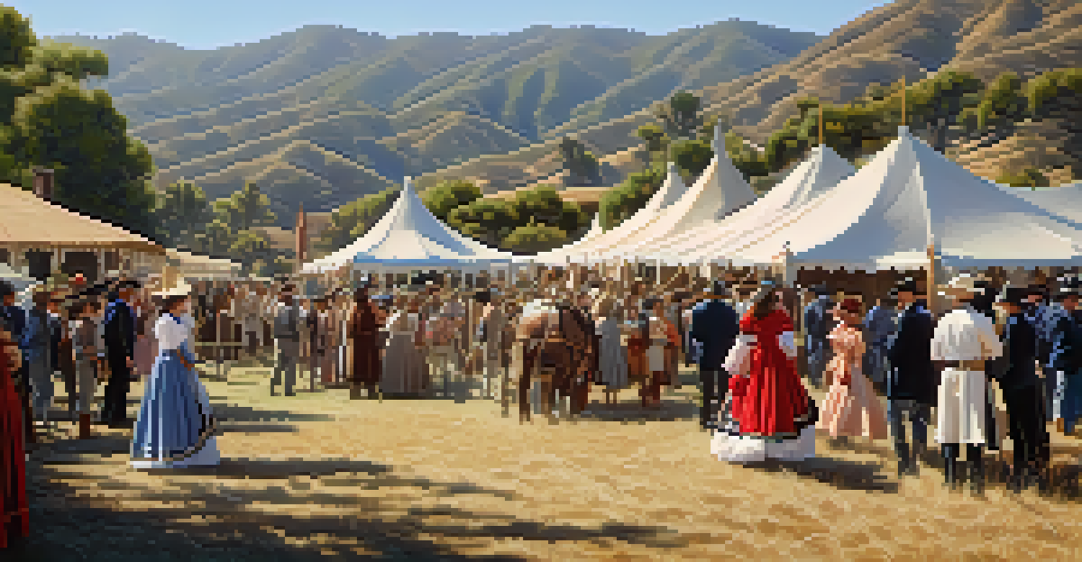 Participants in period costumes at a historical event near Malibu Ranch.