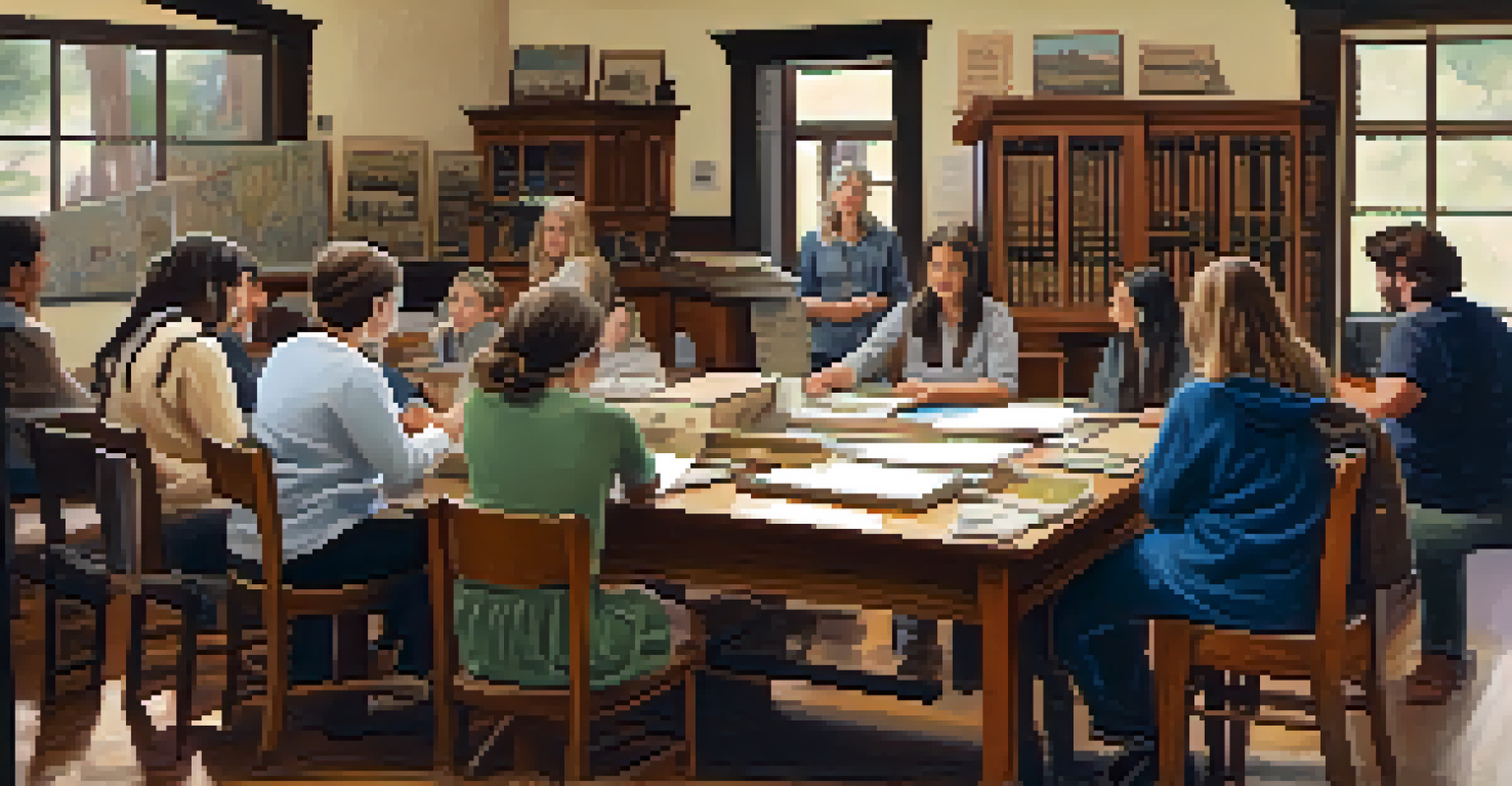 A classroom workshop with students learning about local history through artifacts and an engaging educator from the Malibu Historical Society.