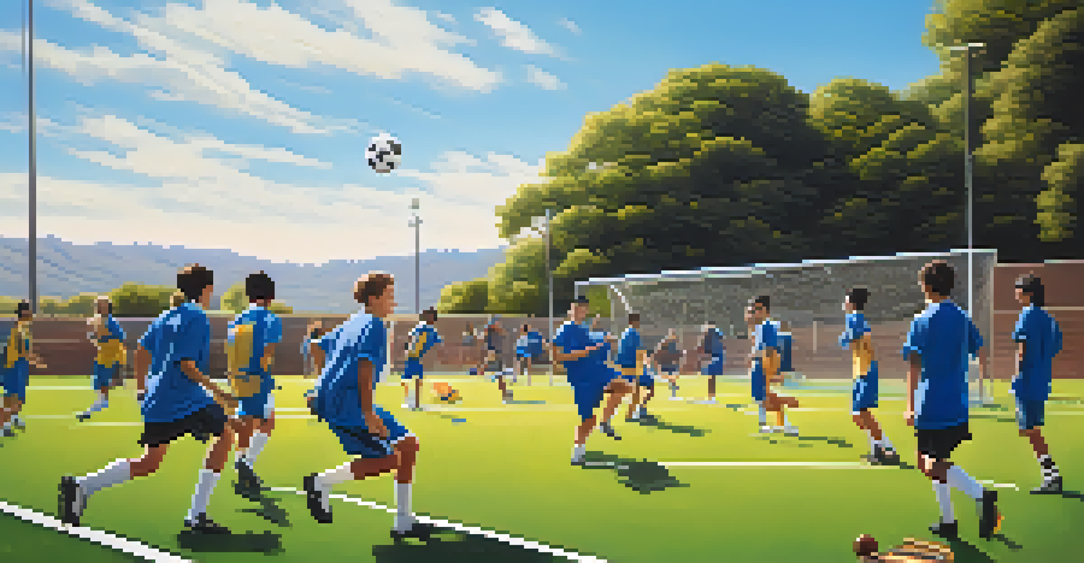 Students actively participating in a soccer practice session outdoors at Malibu High School, with coaches providing encouragement.