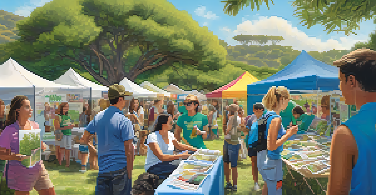 A community event in Malibu with pet owners engaging in educational activities about responsible pet ownership and wildlife protection.