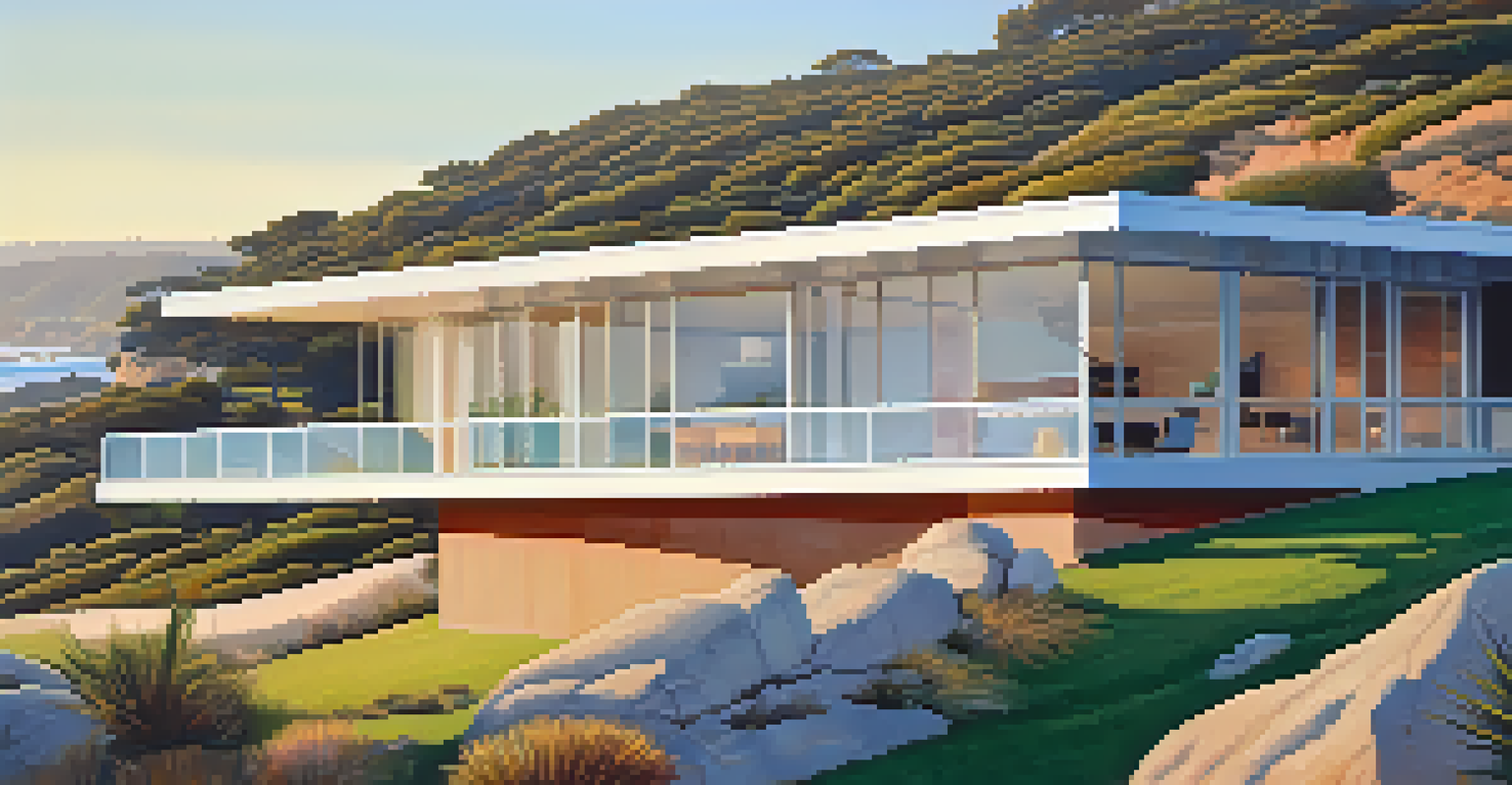 The Case Study House No. 22, a mid-century modern home on a cliff with panoramic ocean views.