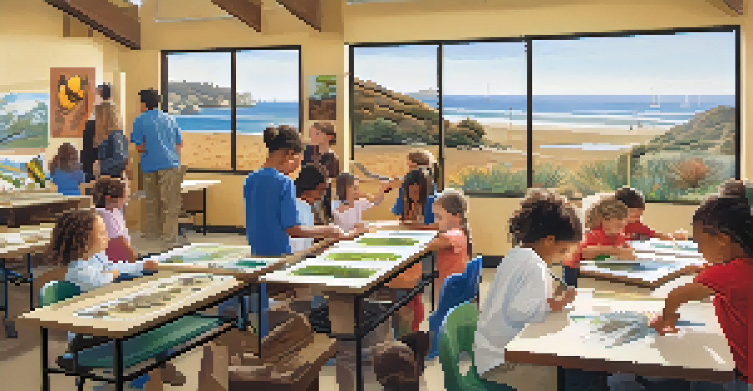 A community workshop in Malibu focusing on wildlife conservation, with residents participating in educational activities.