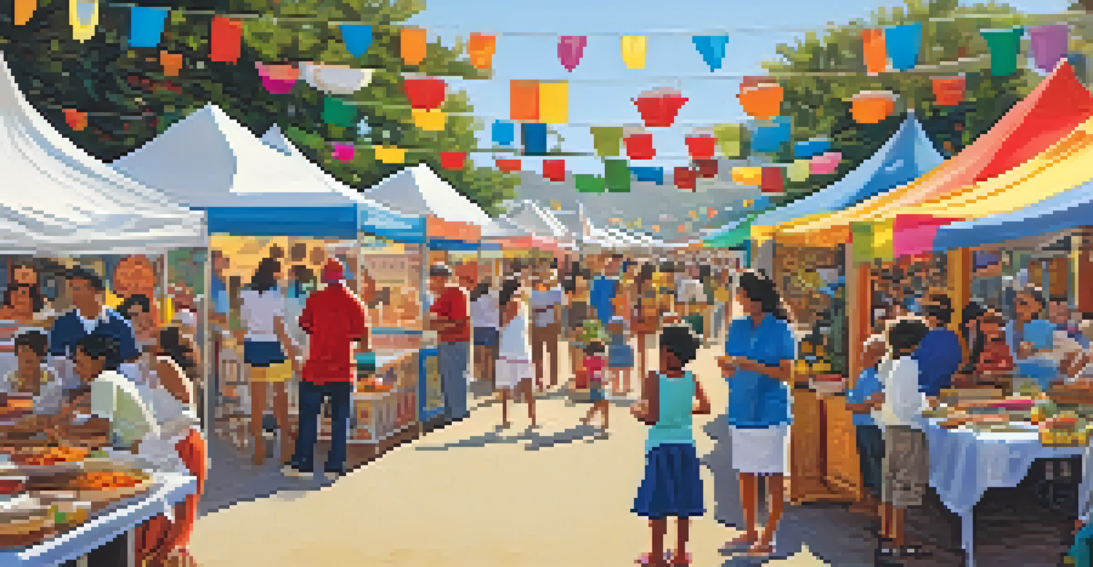 Families enjoying diverse food experiences at a Malibu cultural festival, surrounded by colorful decorations and stalls.