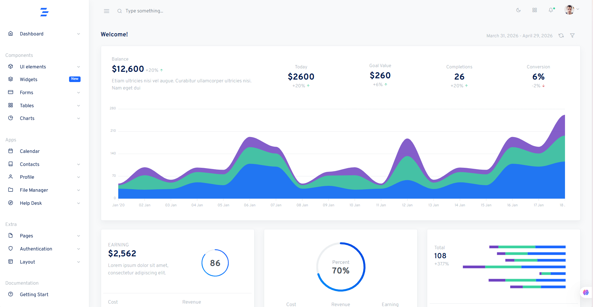 Tiny Dashboard – Bootstrap Admin Dashboard Template | Analytics, eCommerce & SaaS