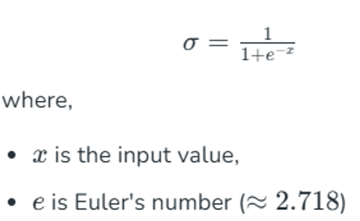 Figure 1. Sigmoid function formula