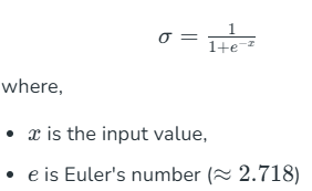 Figure 1. Sigmoid function formula