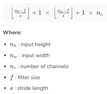 Figure 1. Dimension formula after apply pooling