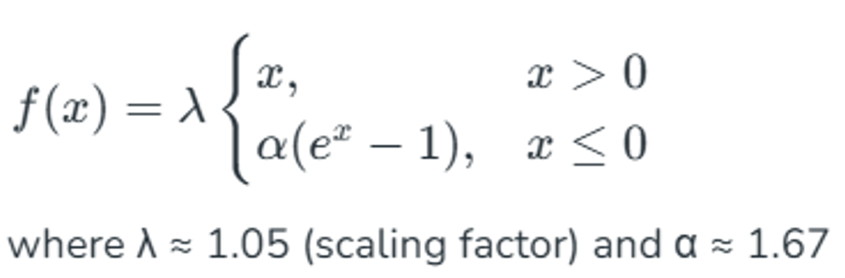 Figure 13. SELU formula