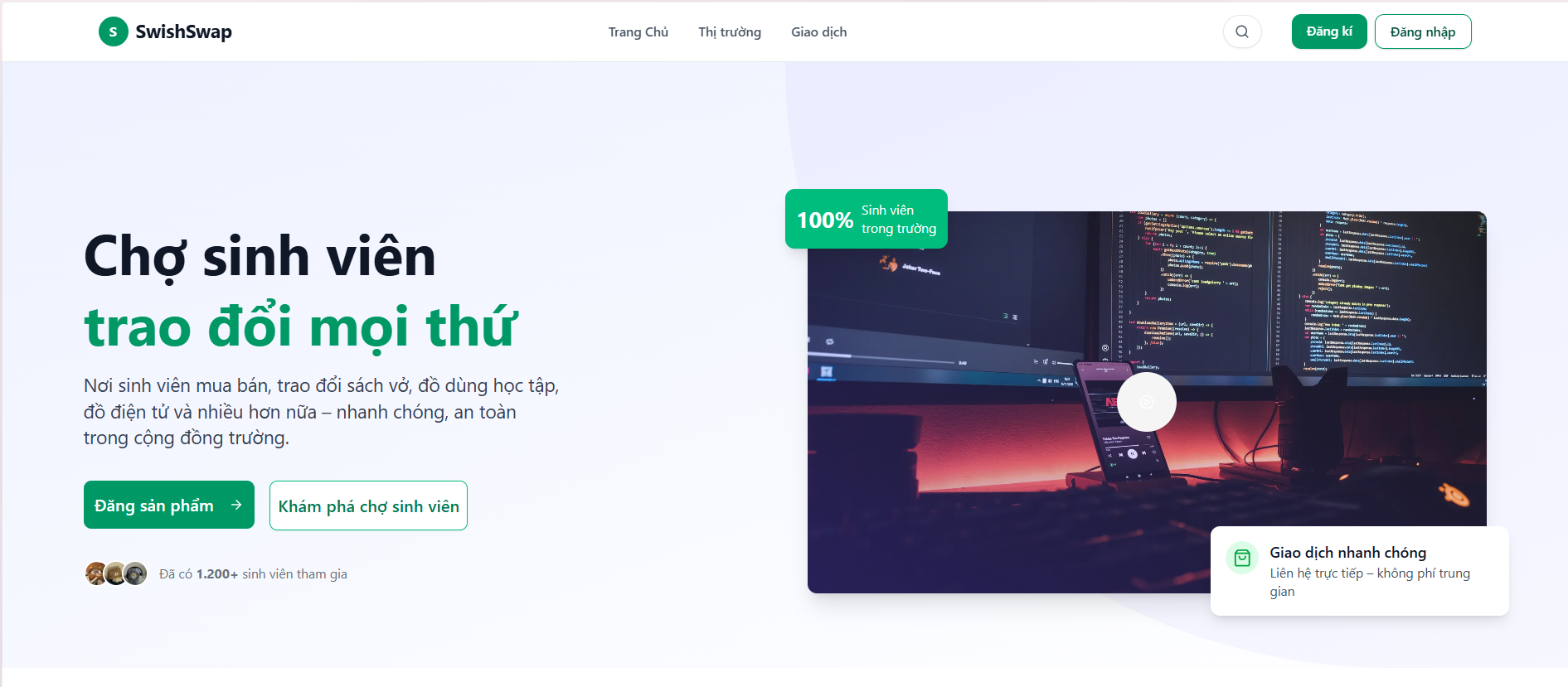 Swishswap market for student 