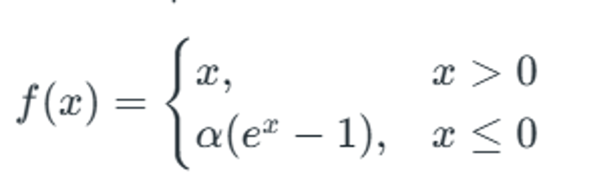 Figure 11. ELU activation function formula