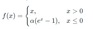 Figure 11. ELU activation function formula