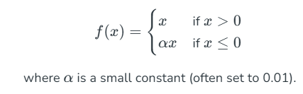 Figure 3. Leaky ReLU function formula