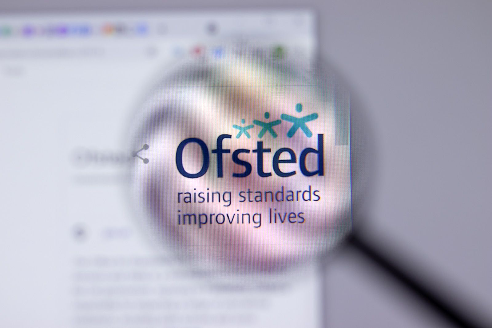 Ofsted logo which says raising standards improving lives