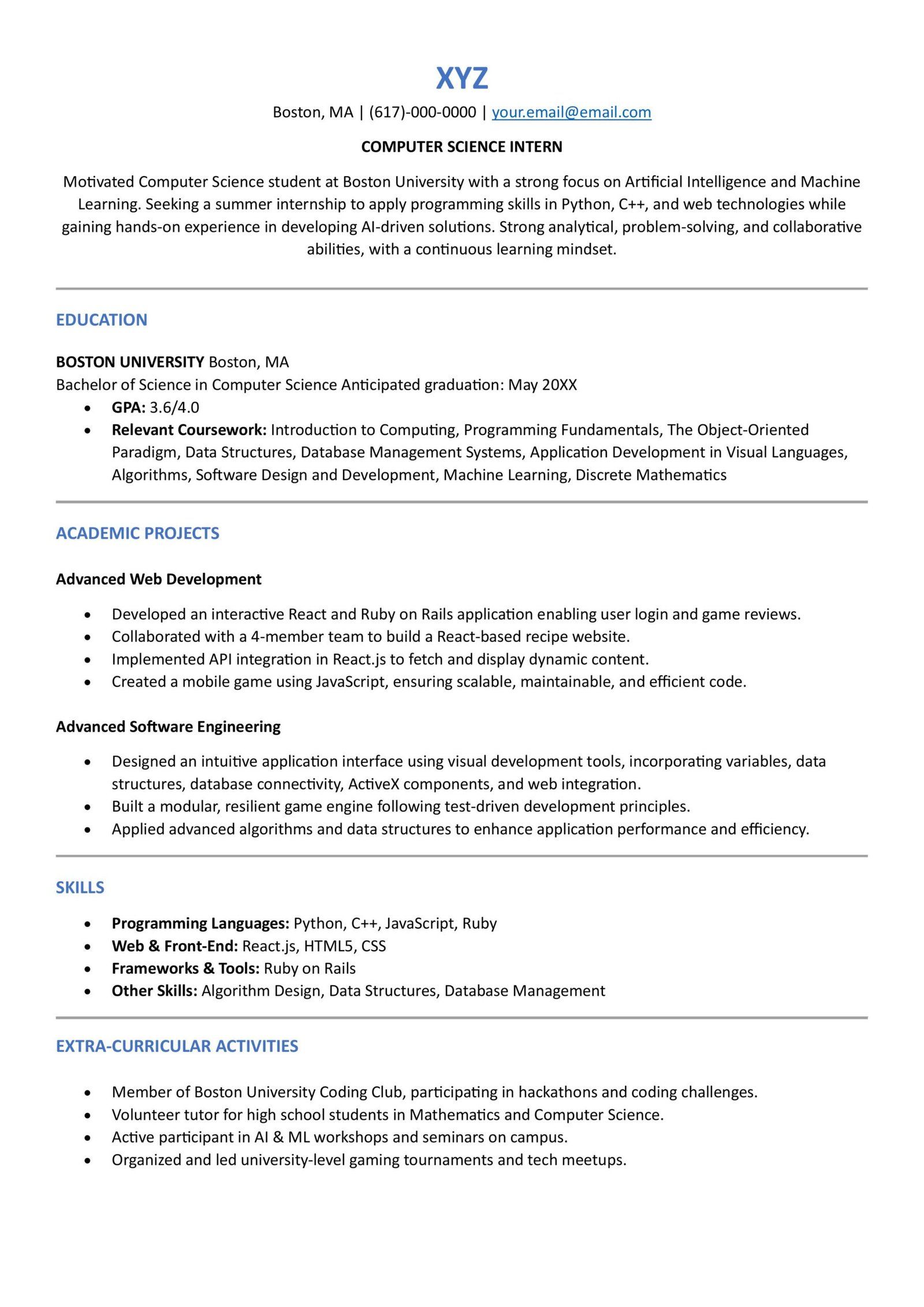 Computer Science Students Resume: Best Sample & Tips to Get Hired