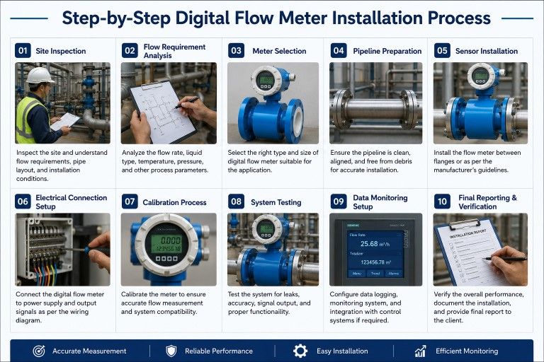 Step-by-Step Digital Flow Meter Installation Process