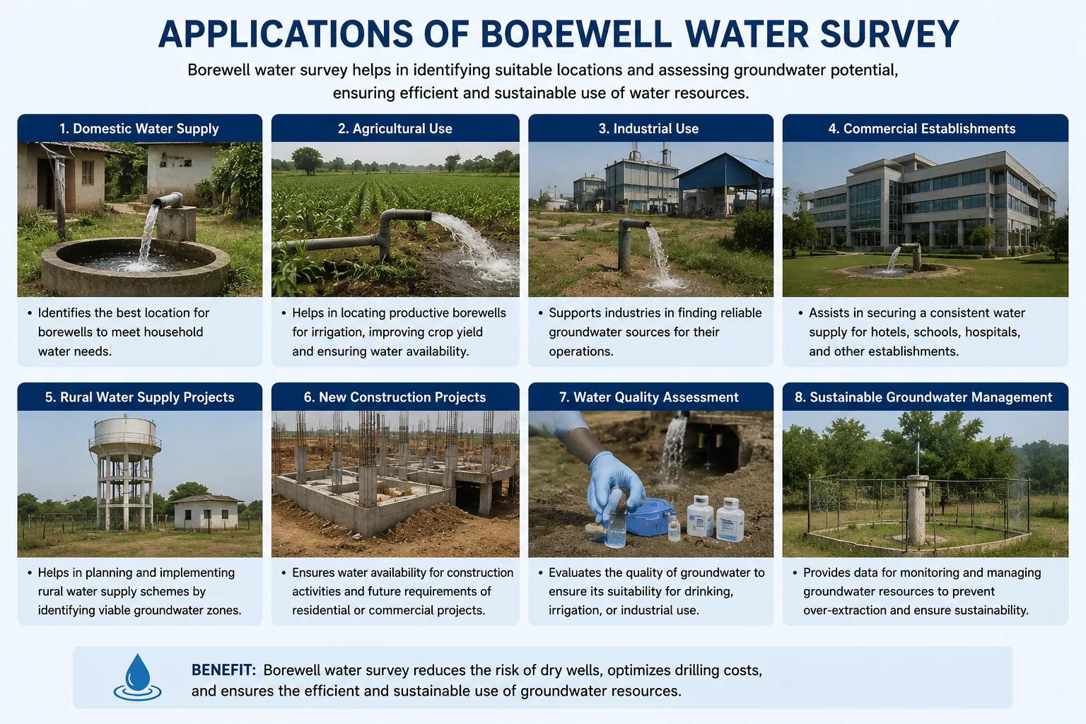 Applications of Borewell Water Survey
