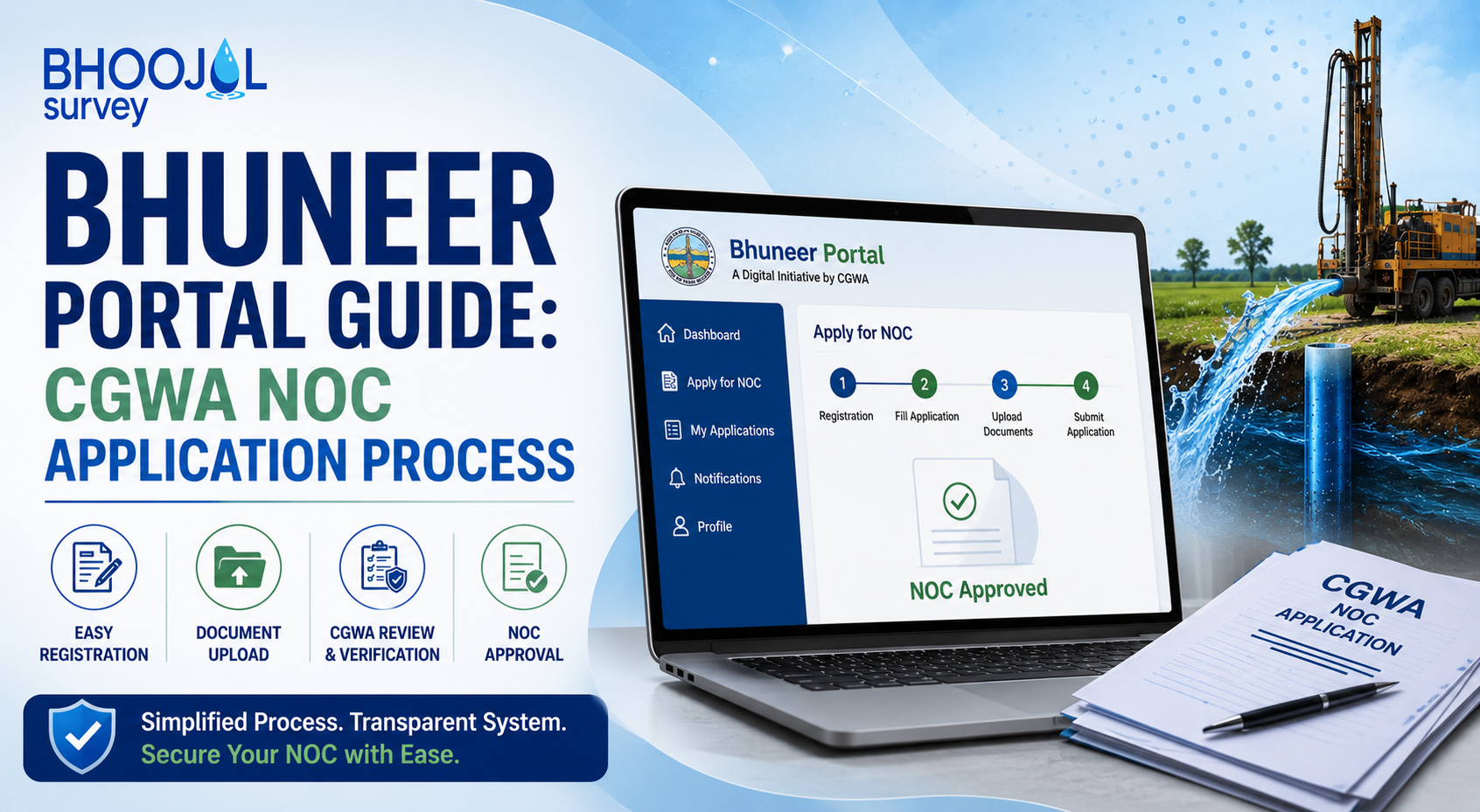 Bhuneer Portal Guide: CGWA NOC Application Process