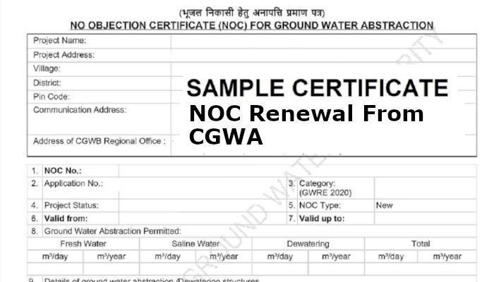 CGWA NOC Expired? Renew NOC From CGWA Now