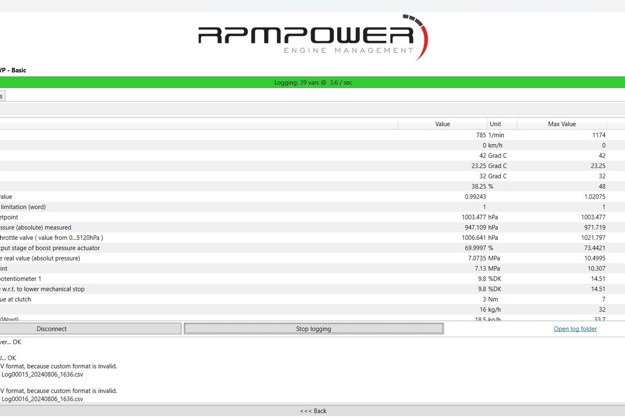 RPM POWER Logging Software and Tehnical Assistance