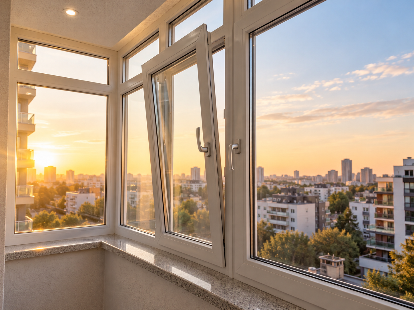 Ventana termoacústica de PVC Ventana S60 Oscilobatiente