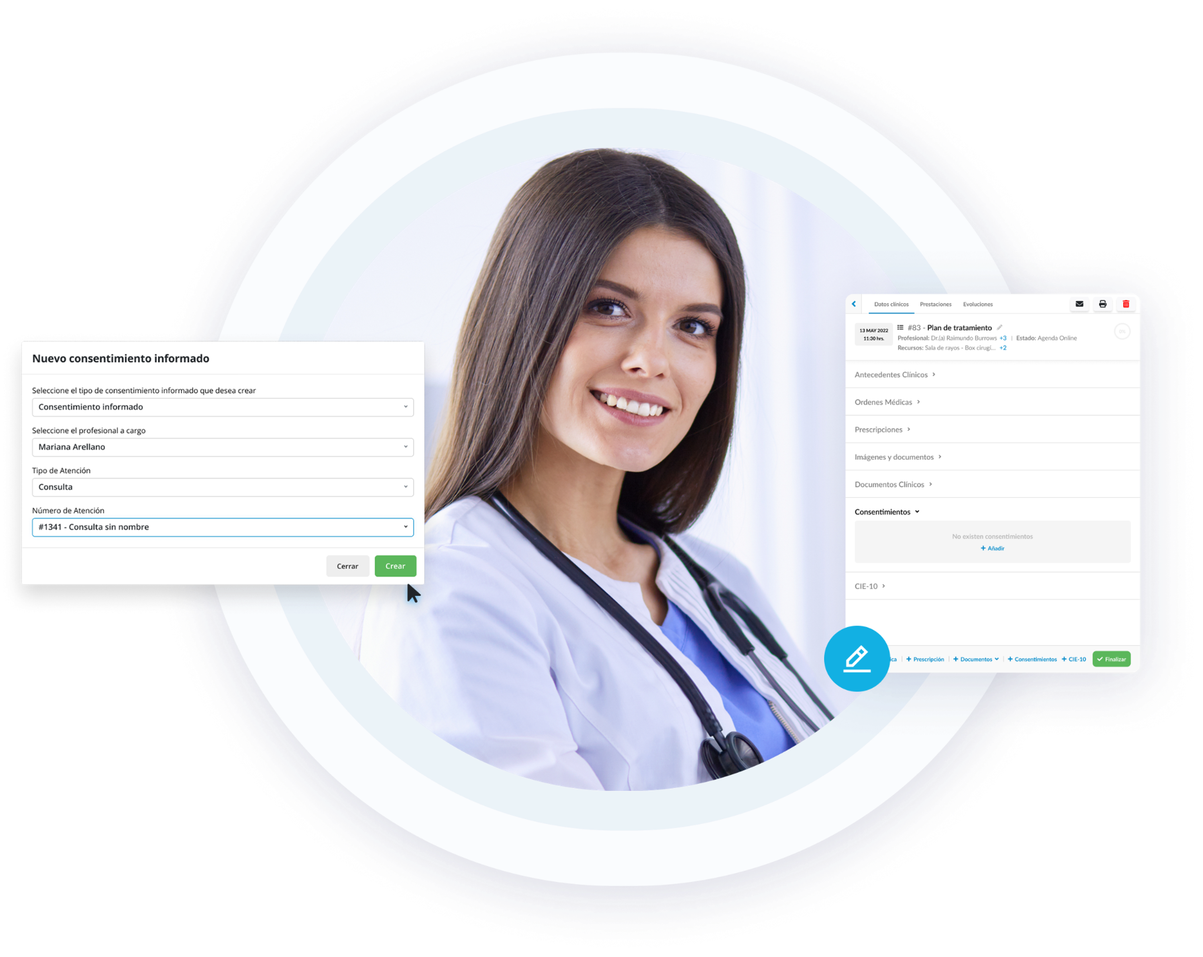 Plantillas editables de consentimientos informados guardadas en Medilink