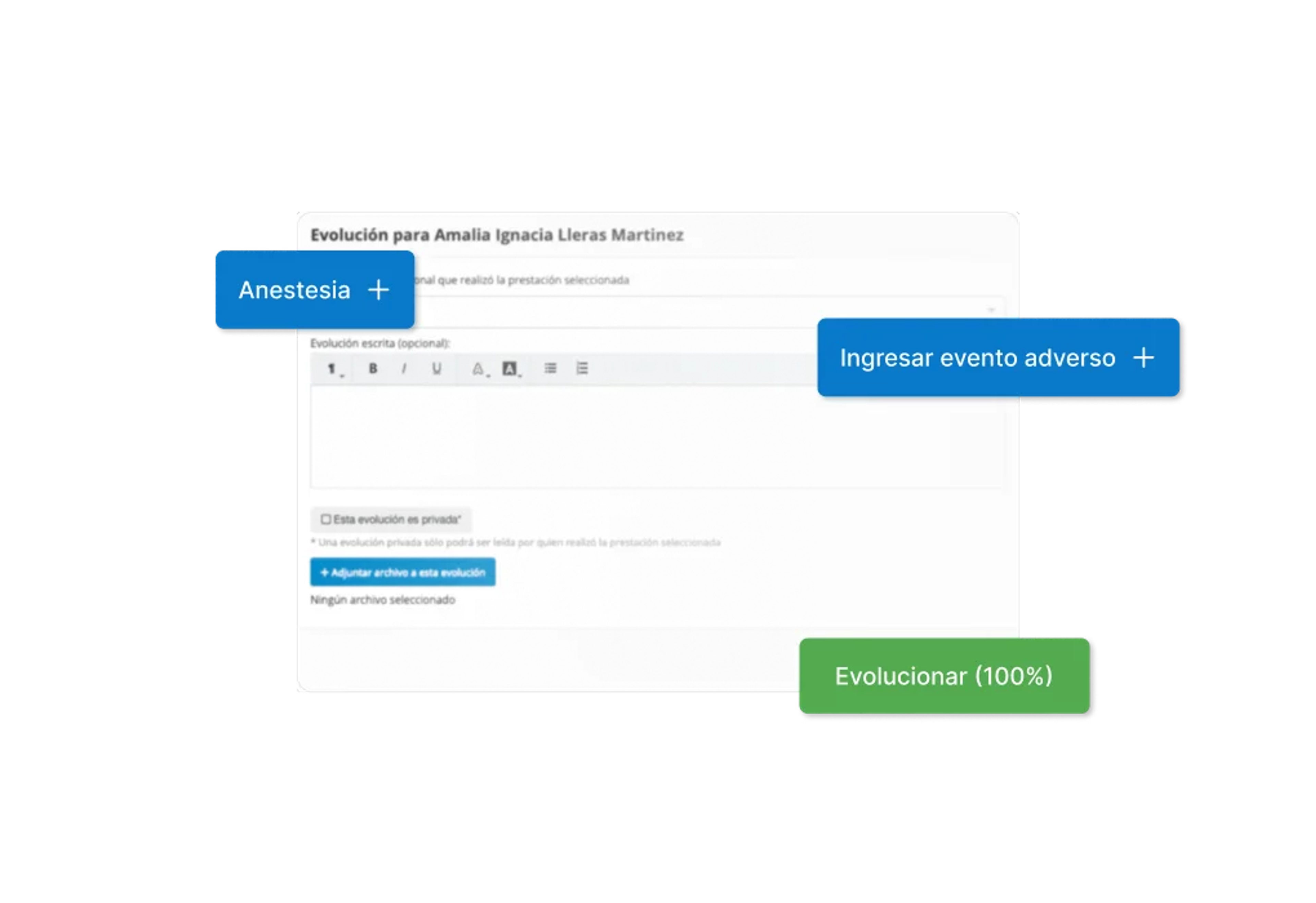 Ficha estética digital de Medilink con registro de procedimientos y zonas tratadas