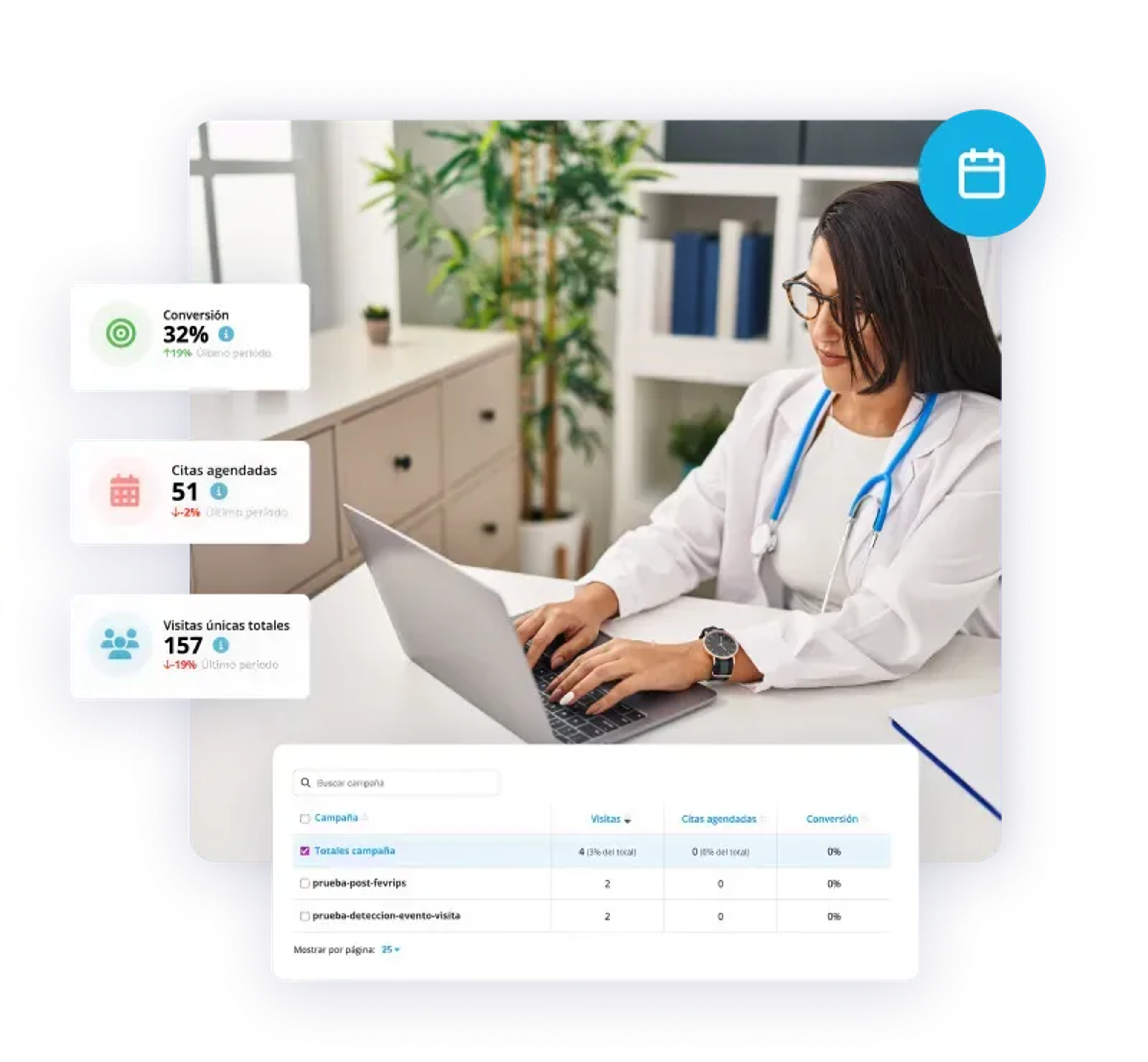 Agenda médica con CRM integrado para gestión de citas