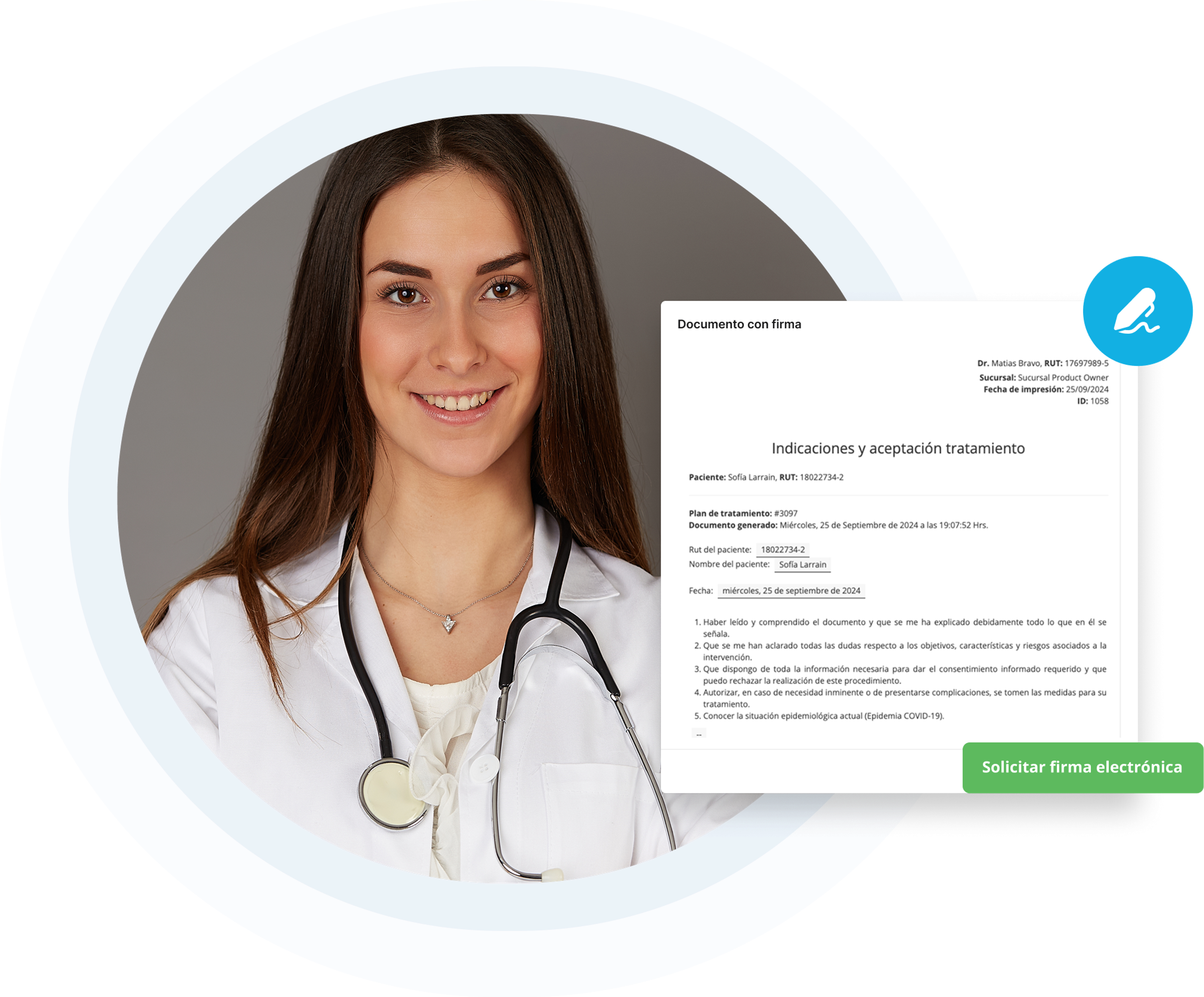 Firma electrónica digital integrada en software médico Medilink