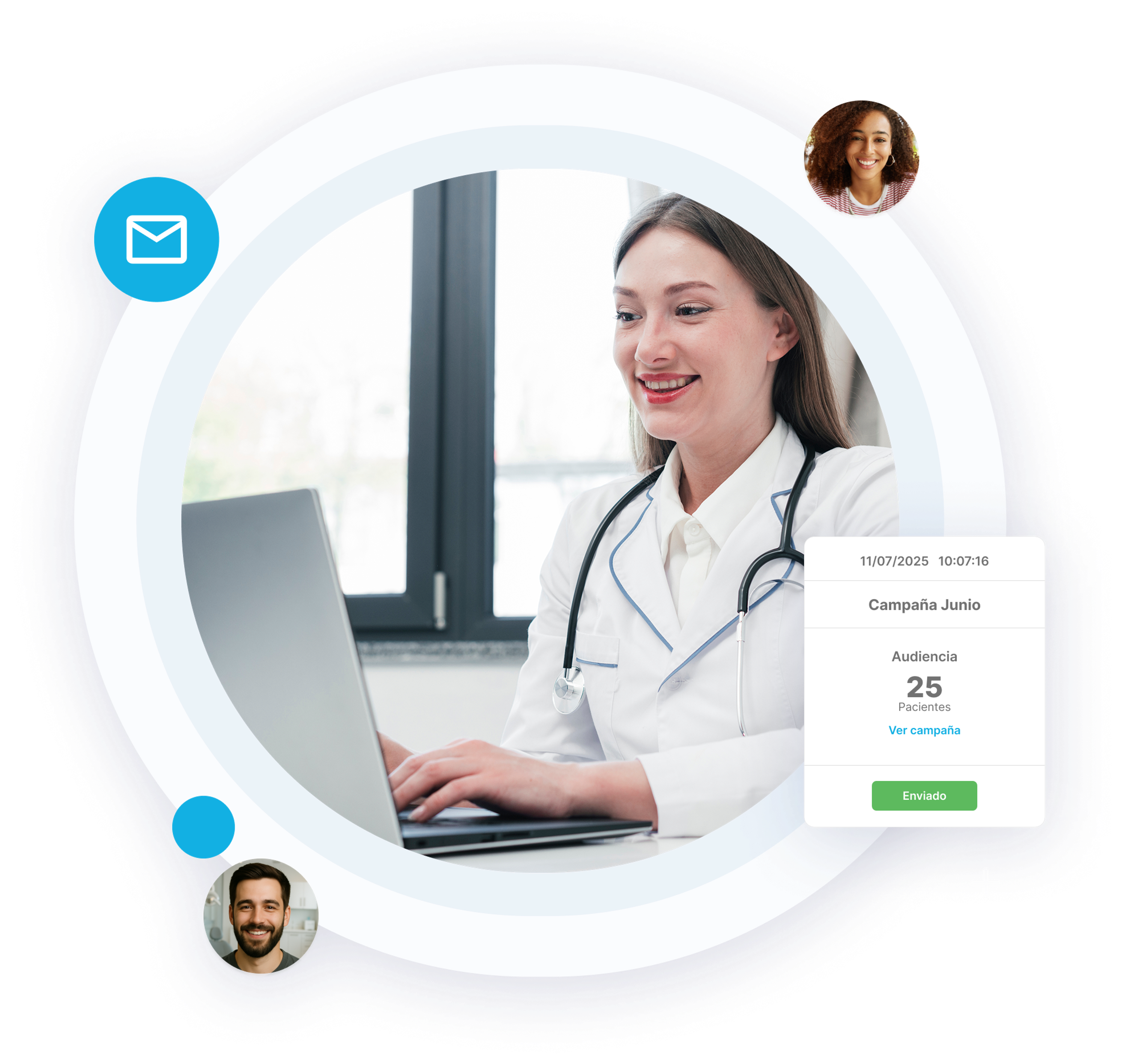 Panel de segmentación de audiencias para campañas de email en Medilink