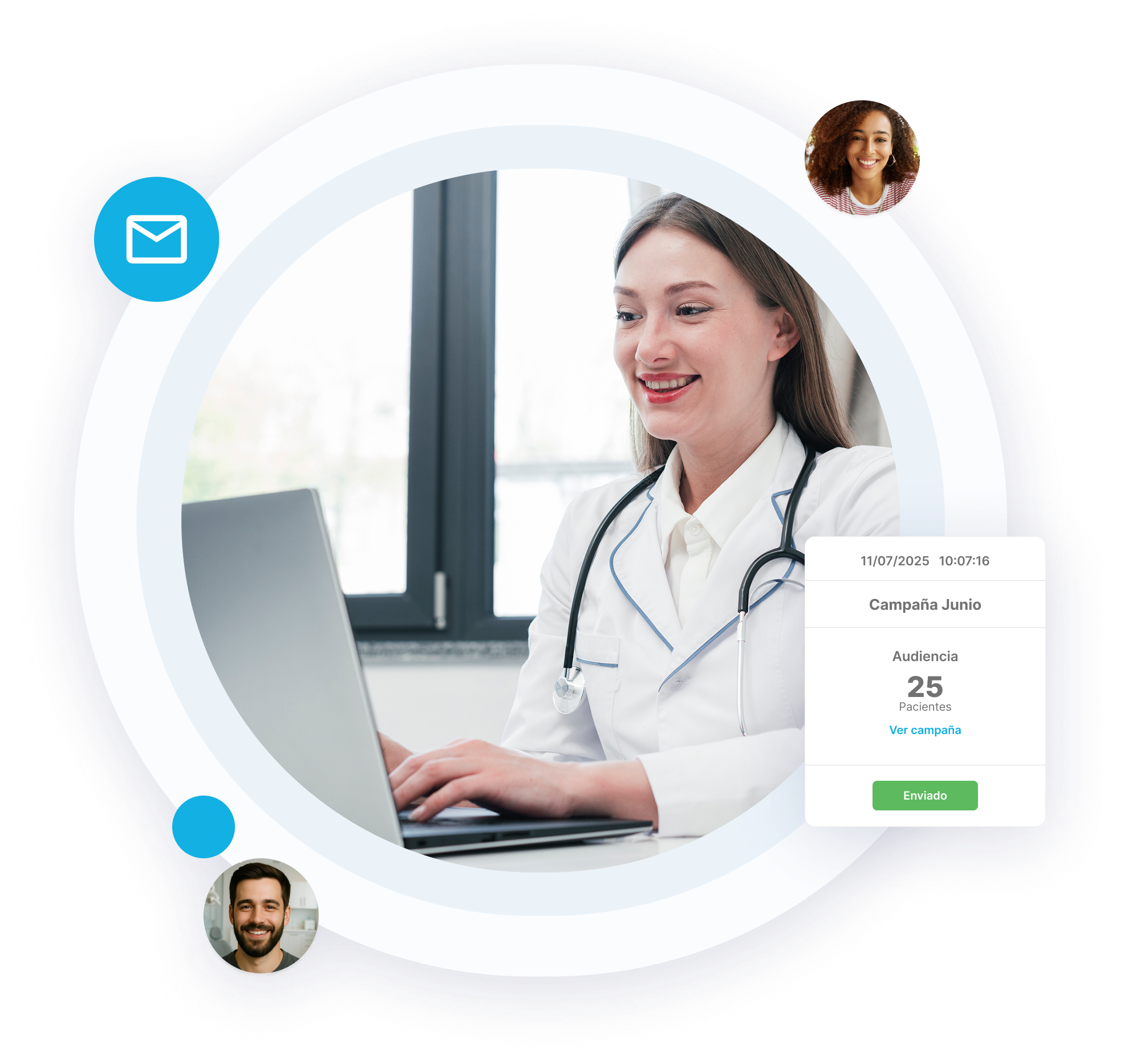 Panel de segmentación de audiencias para campañas de email en Medilink