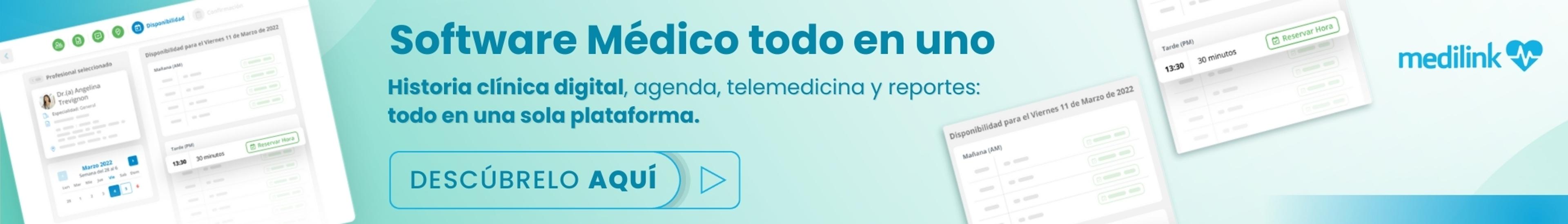 Software médico todo en uno: historia clínica digital, agenda, telemedicina y reportes en una sola plataforma