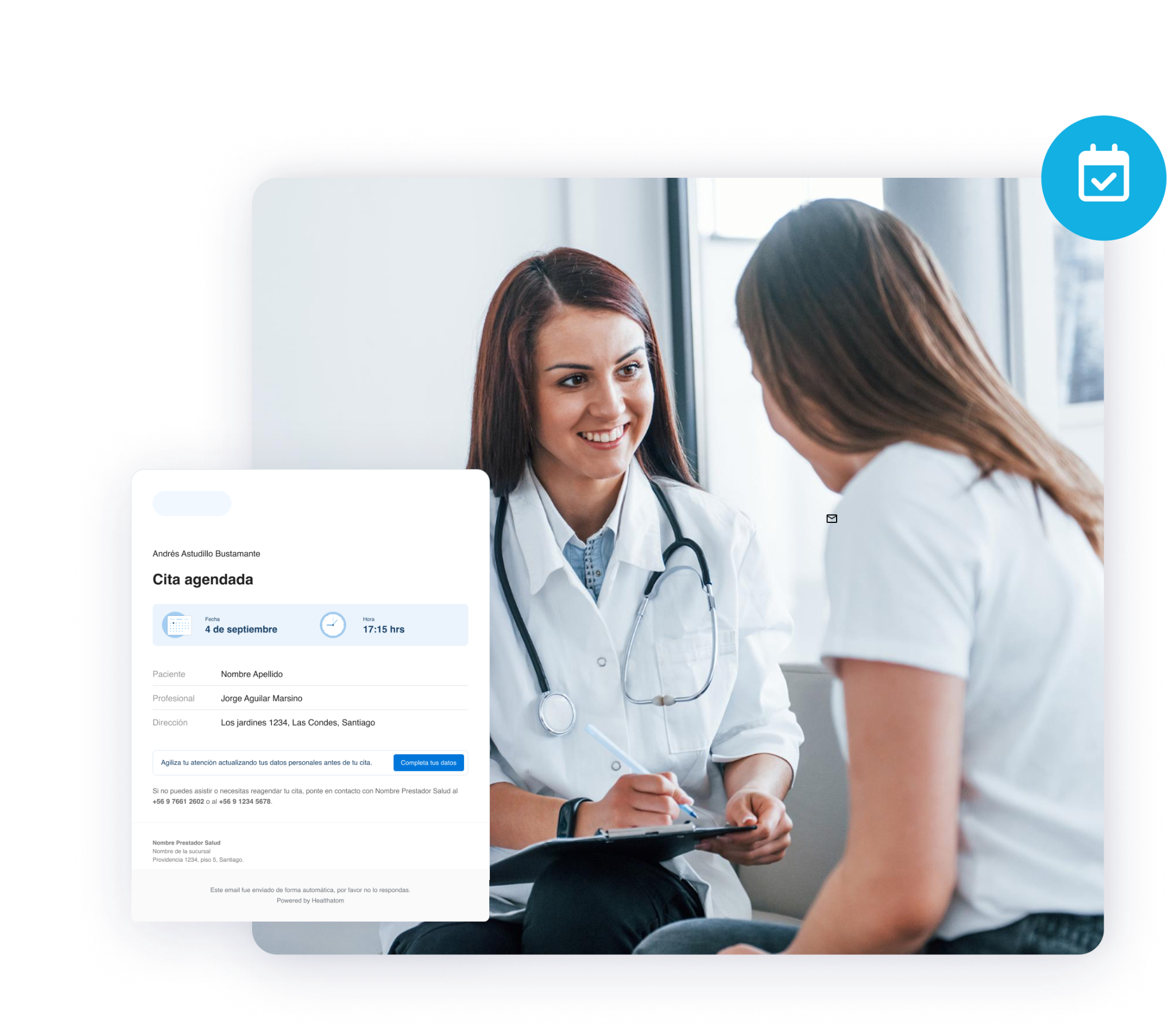 Confirmación de citas médicas por WhatsApp y correo electrónico
