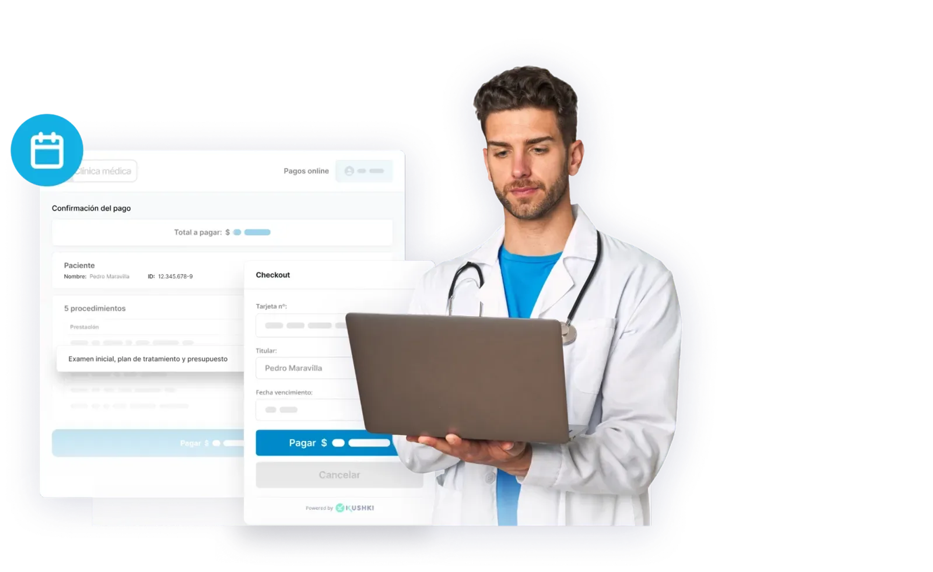 doctor revisa su agenda desde el notebook