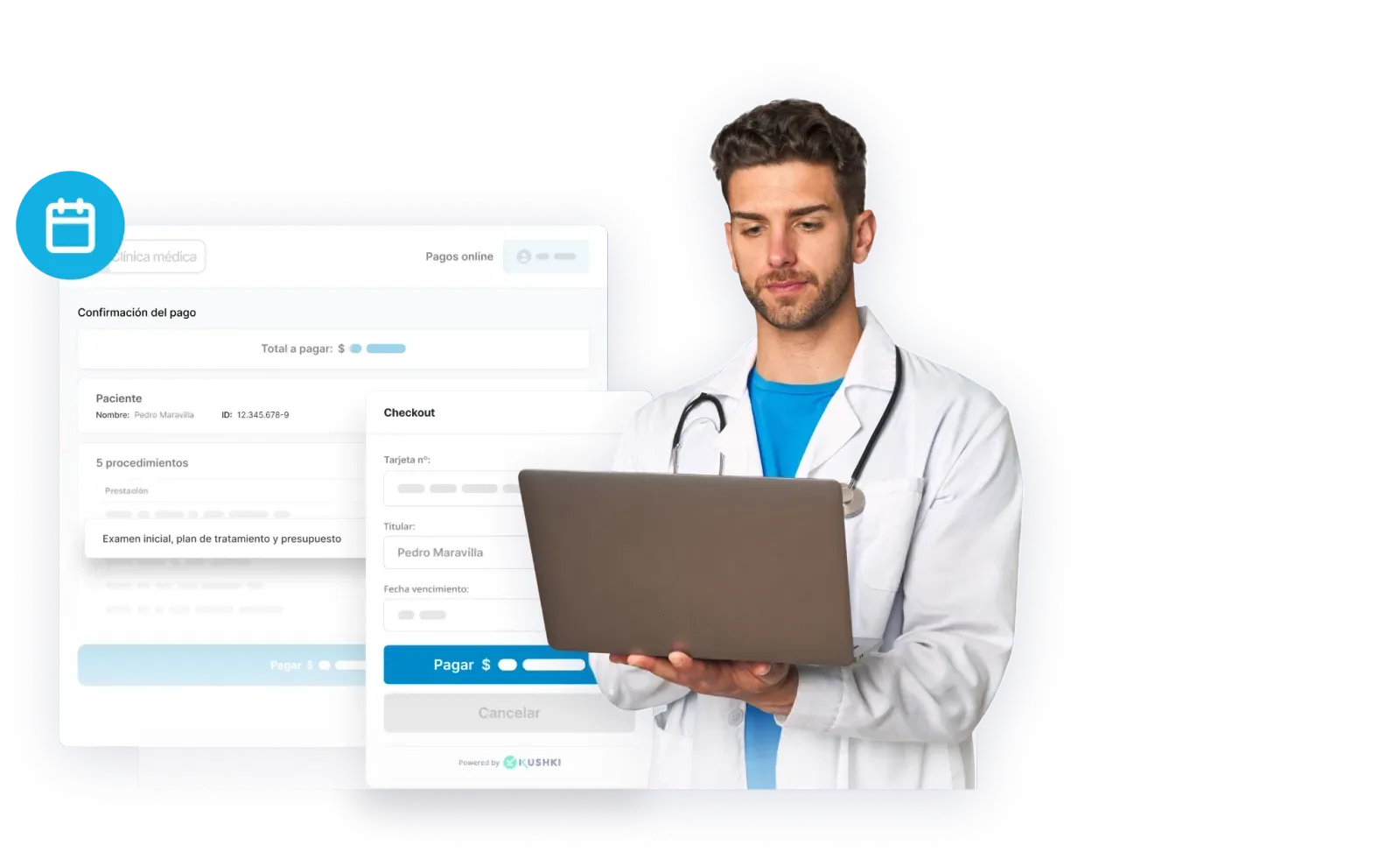 doctor revisa su agenda desde el notebook
