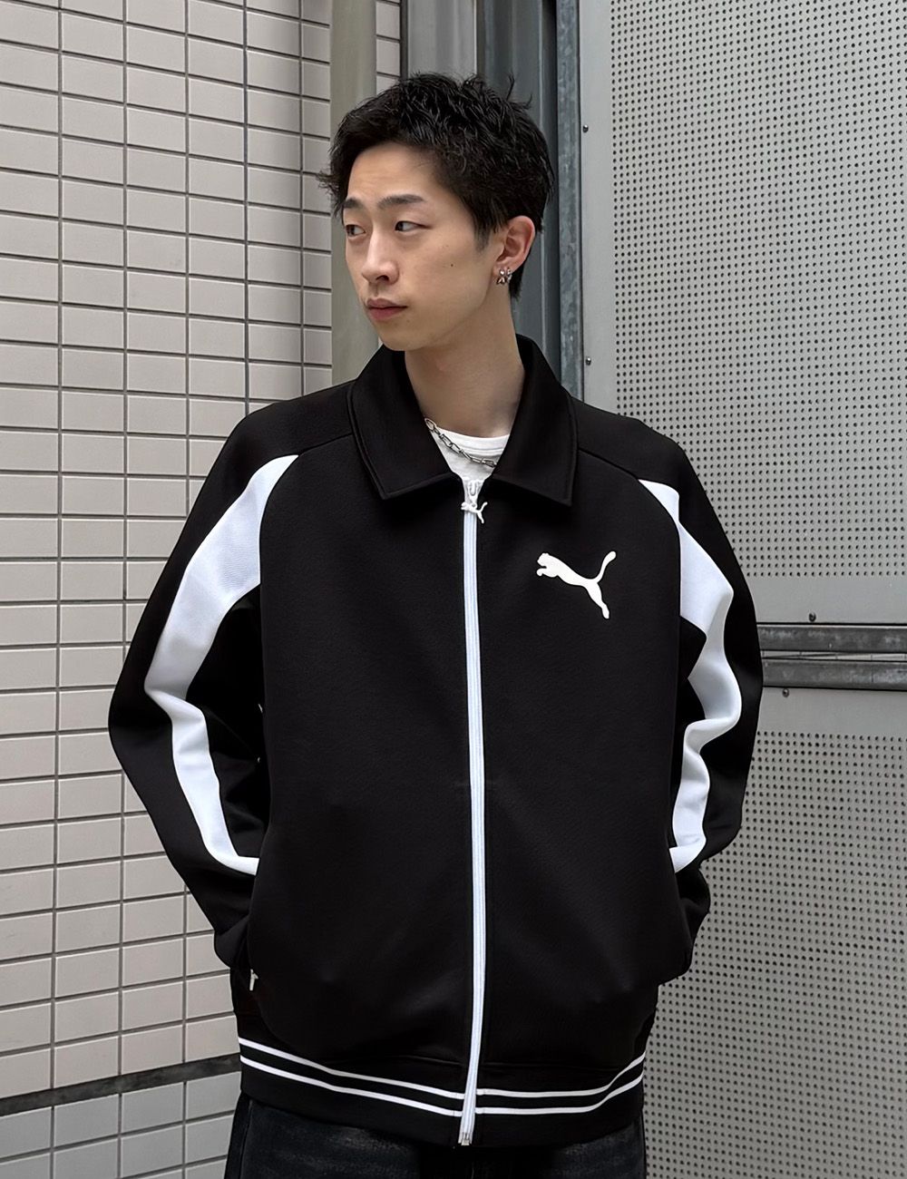 メンズ T7 リラックスド ビッグ キャット トラックジャケット DK