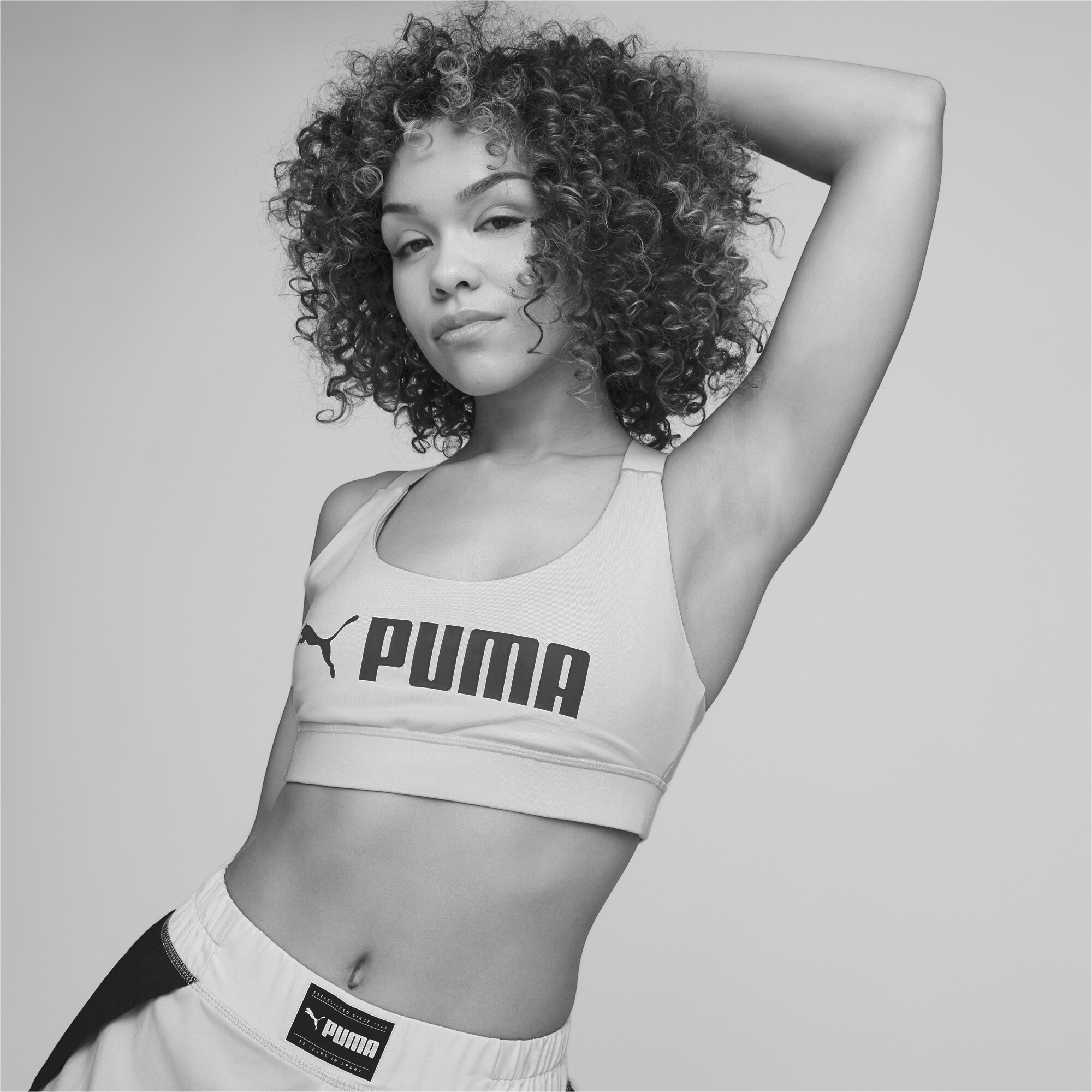 Women's PUMA Sports Bra Top in Gray/Green size L, PUMA, Model Town