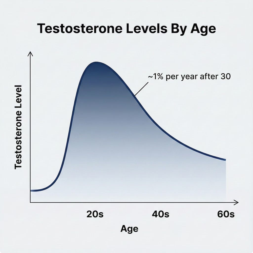 Testosterone levels by age
